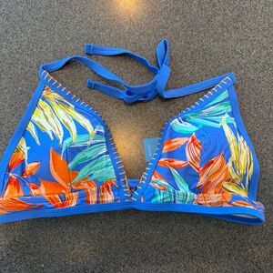 Cupshe Vibrant Blue and Orange Bikini Top